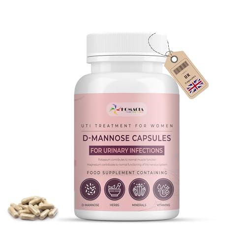 D-Mannose Capsules | Support Bladder Control & Urinary Tract Infection | d mannose Cystitis Treatment for Women | High Strength 1500 mg
