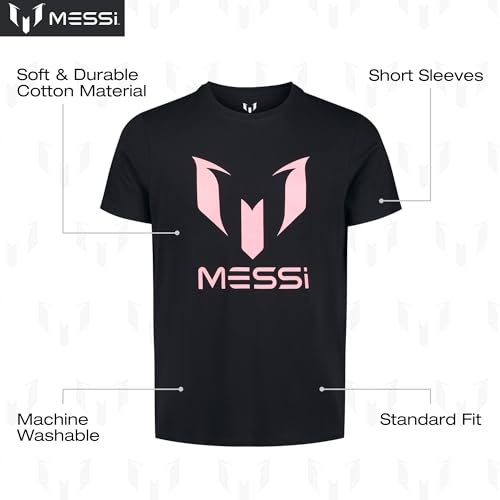 Image of Messi Men's Wingstar Logo Tee, Lifestyle Short Sleeve T-Shirt | Standard Fit with Graphic