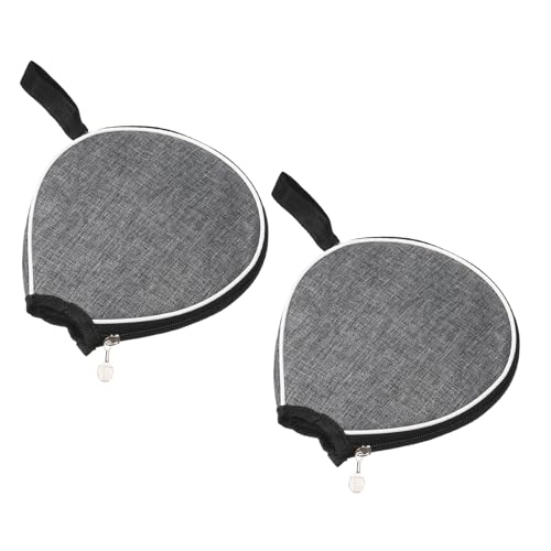 M METERXITY 2 Pack Ping Pong Paddle Cover - Table Tennis Racket Case Half Bag Apply to Storage Organize (Grey)