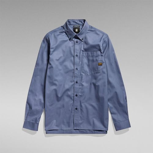 Miniatura 4 de G-Star Para Hombre One Pkt Regular Shirt Ls, Azul Vintage Indigo D24292-A504-G278 , M