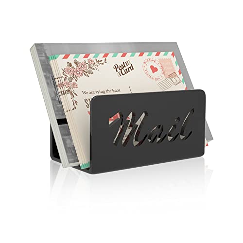 Mail Organizer Countertop,Wishacc Mail Sorters Letter Holder Desktop Organizer For Home, Office, Kitchen Counter Organizer Mail Holder In Black Color #TOP1