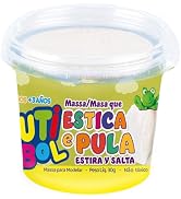 UTIGUTI Utibol Branco Massinha Que Estica e Pula Pote 30g – Massinha Divertida Infantil