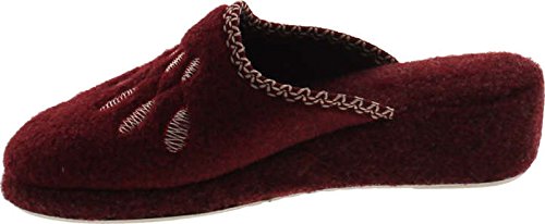 Women's 16717 Plush Comfort House Slippers Made In Europe,Bordo,392