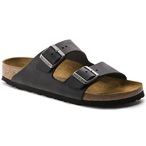 Birkenstock Arizona Leather Sandal - Men's Black Oiled Leather, 44.0