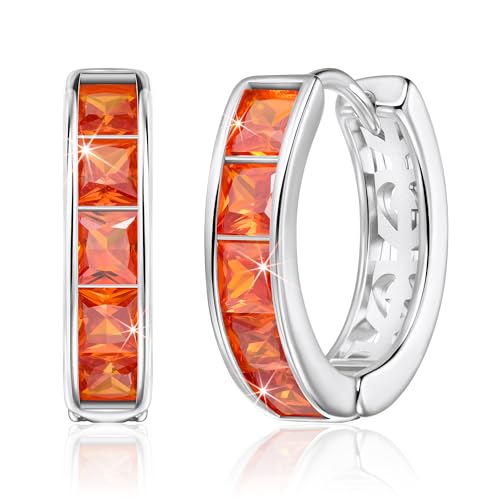 Linawe Créoles en argent pour femmes, piercings en hélice, piercing d'oreille, clou orange, boucles d'oreilles pour femmes, boucles d'oreilles en forme de...