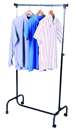 Perchero – Armario perchero de pie con 4 Doble Rueda Ruedas – altura ajustable DURABLE aleación acabado