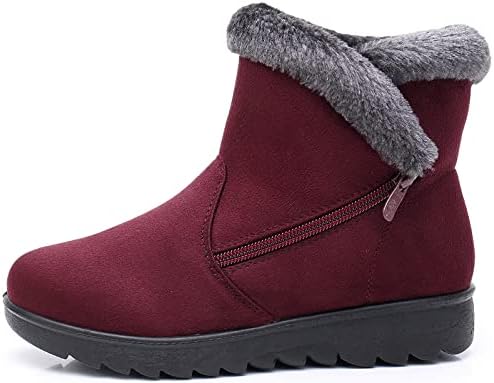 Winter sneeuwlaarzen voor dames Comfortabele antislip enkellaarsjes voor buiten Suède warme gevoerde laarzen met vetersluiting Platte platformschoenen kopen vanaf een prijs van 24