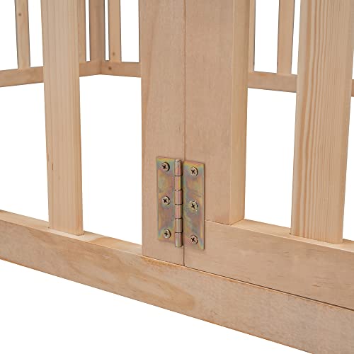 Bellemave Montessori Floor Bed Frame with High Fence and Door, Queen Floor Bed for Kids, Girls & Boys, Easy Assemble Montessori Beds Queen Size, Natural - Thumbnail 5