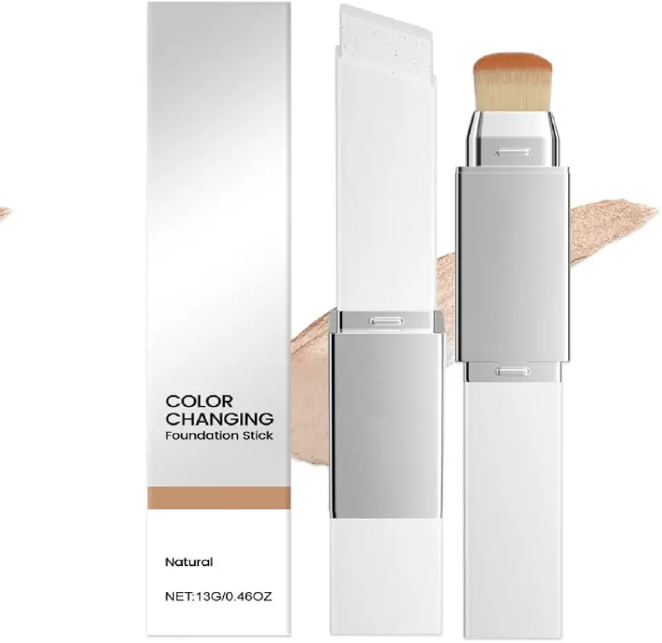 Blanc Cover Cream Stick V – Korean Color Changing Foundation Stick with Volufiline &amp; Collagen – White Foundation Sticks for Dewy Skin–Korean Makeup Foundations Sticks with Detachable Brush (Natural)