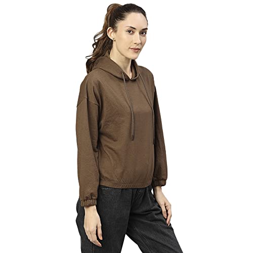 Image of HIGH Star Women's Fleece Solid Hooded Neck Sweatshirt