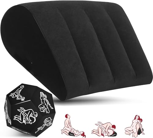 Prosixtoy Juguetes Sexo Almohada Cojín Posición Sexo - Triángulo Rampa Hinchable Cuñas Dados Sexo Juego Sexo Mobiliario Sexo Almohada de Apoyo Posiciones para Hombres Mujeres Parejas (Negro)