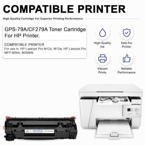 Image of GPS Colour Your Dreams 79A /CF279A Black Toner Cartridge for HP Laserjet Pro M12a, M12w, HP Laserjet Pro MFP M26A, M26NW, Laserjet Pro M12A, HP Laser Jet M12 (1 pcs)
