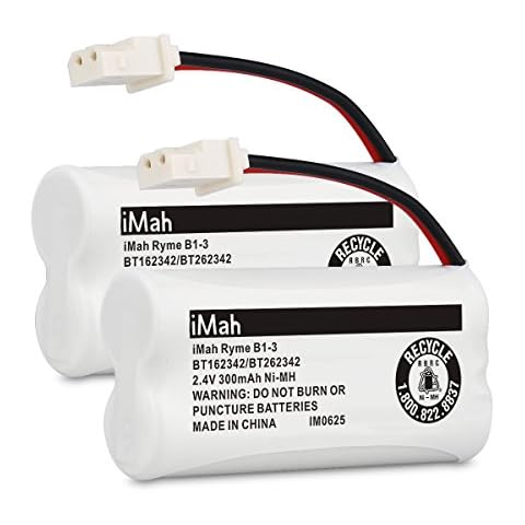 iMah BT162342 BT262342 BT183342 BT283342 Cordless Phone Batteries Compatible with VTech CS6114 CS6419 CS6719 AT&T EL5210 EL52300 EL52400 CL81101 CL80111 Handset Telephone, 2-Pack Cover