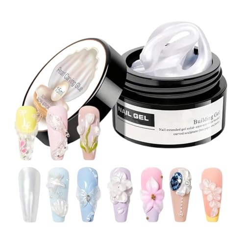 3D Nail Gel - Non-Stick Fingernail Art | Solid Sculpting Gel Glue For Beginners Professionals Beauty Lovers Students Women Girls Ladies Wives Mothers Brides Home Salon