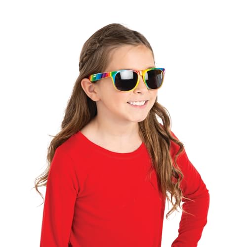 Fun Express Rainbow-Colored Sunglasses - 12 Pieces - 5.5" x 2" - Great for Birthday Parties, Treasure Chests and Other Fun Incentives2