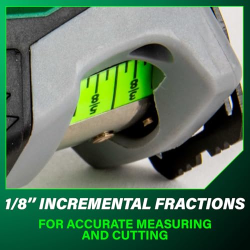 Metabo HPT Measuring Tape, 25' TruRange, Long Reach 17-ft, High Visibility Green Blade, 1/8" Incremental Fractions, Durable Extruded Nylon Coated Steel, Lightweight Design, 115925M by Metabo HPT - Image 5