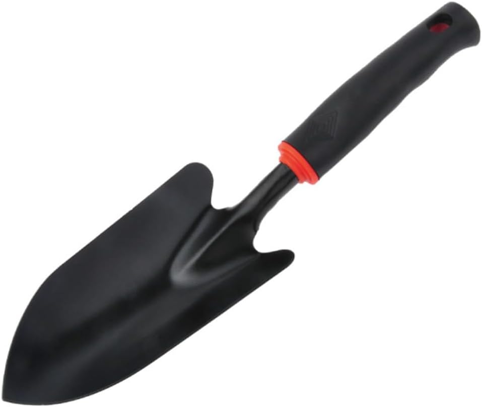 GALPADA 6pcs Garden Tool Set with Ergonomic Anti-Skid Handles Versatile Shovel Rake and Dual-use Hoeing Rake for Gardening for Home and Balcony Use Black Orange