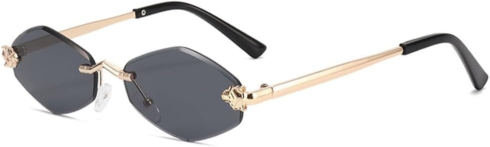 Rhombus Shape Women Sunglasses Rimless Cut Edge UV Protection Fashion Sun Glasses Driving Travelling Men Glass