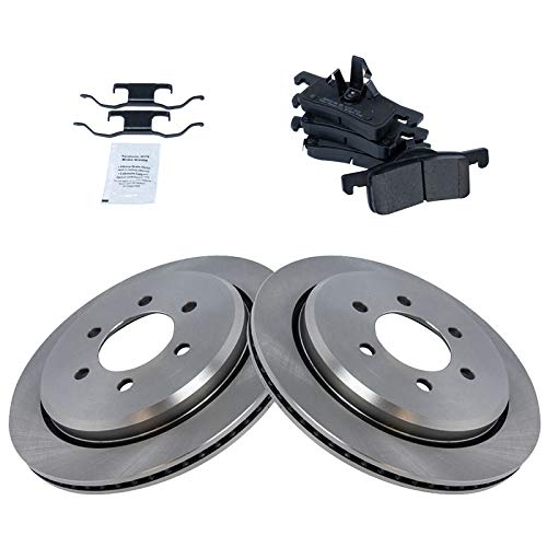Image of TRQ Rear Semi Metallic Brake Pad and Rotor Set | For 2003-2006 Ford Expedition 2003-2006 Lincoln Navigator