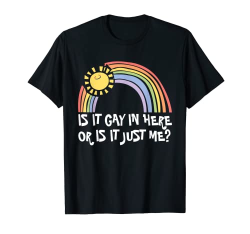 Orgullo gay trans LGBTQ ¿Es gay aquí? Proud Ally Rainbow Camiseta