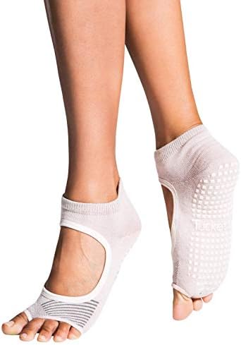 Tucketts Allegro Toeless Non-Slip Grip Socks - Anti Skid Yoga, Barre, Pilates, Home & Leisure, Pedicure - S/M - 1 pair Blush Ascent