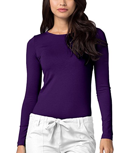 Image of Adar Womens Comfort Long Sleeve T-Shirt Underscrub Tee - 2900 - Purple - XXS