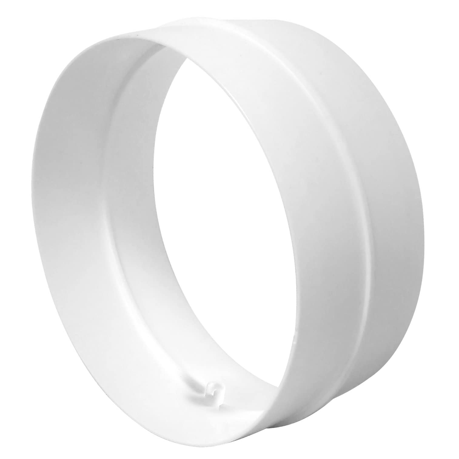 Steinberg14 White Ø 150mm / 6 Inch Connector Without Backflow Valve, Connector for Ventilation Pipe Made of PVC