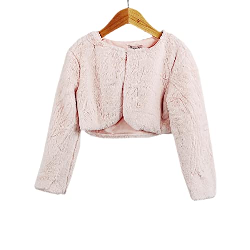 Gum & Berries Mädchen Baby Rosa Kunstpelz Besondere Anlässe Bolero Gepolsterte Langärmlige Weste Shrug Gesteppte Schneeanzug Smart Look Jacke 2-3 Jahre Cover