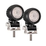 Super Bright Offroad 2' Round LED Fog Light Pods for Motorcycle, 6000K Cool-White Long Range Flood Beam, Rugged Die-Cast Aluminum Housing, Corrosion/Vibration Resistant Waterproof, 12V/24V DC, 2-Pack