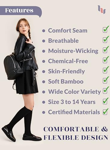Image of Knee High Socks for Girls Boys Toddlers, Unisex Little Kids, Soft, Long School Uniform Socks 3-14 Years Old, 3 6 9 Pairs