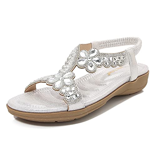 Sandales plates femme bohème enfiler pour plage et vacances d'été