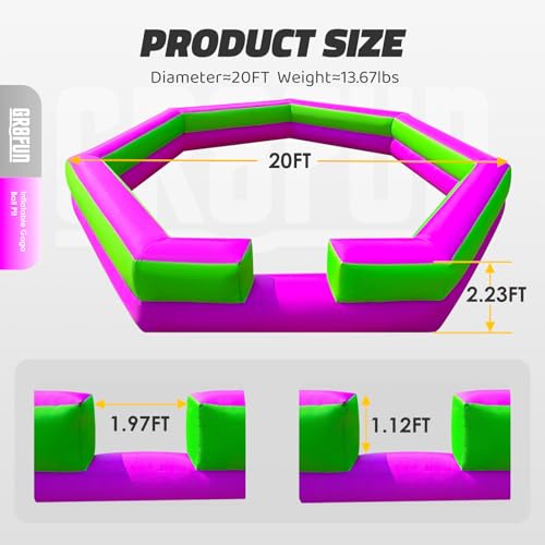 GR8FUN Inflatable Gaga Ball Pit 20FT with Built-in Fan, Inflatable Gaga Ball with Pump, Portable Ball Pit for Indoor & Outdoor Use, Family Activities by GR8FUN - Image 5