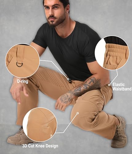Arunlluta Men's Tactical Pants Ripstop - Lightweight EDC Hiking Work Pants - image 6