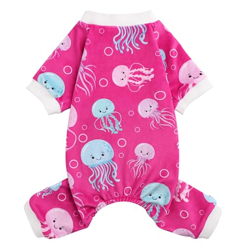 Dog Pajamas Small Sized Dog - Dog Clothes for Small Dogs Girl Boy - Lightweight Velvet Pet Pjs - Fleece Dog Onesie - Winter Spring Puppy Jumpsuit, Jammies, Dog Outfit Apparel, XXS, Red