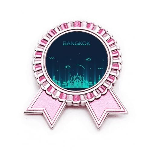 Médaille Shadow Bangkok broche rose thaïlandaise en métal sculpté
