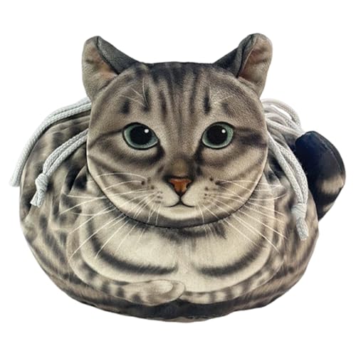 Sucritude Neceser De Maquillaje con Cordón En Forma De Gato - Bolso De Viaje Bonito,Organizador Portátil para Viajes Gimnasio Camping Equipaje Vacaciones Almacenamiento Mujeres
