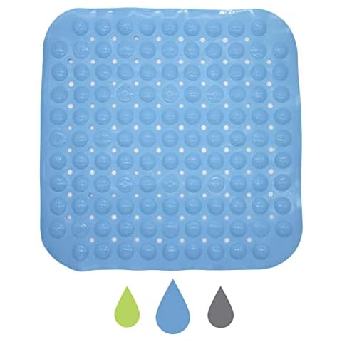 Cresitch Duschmatte, Duschmatte rutschfest Quadratisch, Badewannenmatte rutschfest, Dusche Antirutschmatte Mit SaugnäPfen Und Ablaufloch, Dusche Oder Badewanne Cover