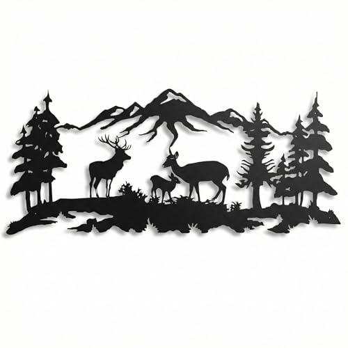 DEKADRON Metal Wall Art, Deer Family Wall Decor, Metal Wall Sculpture, Indoor/Outdoor,...