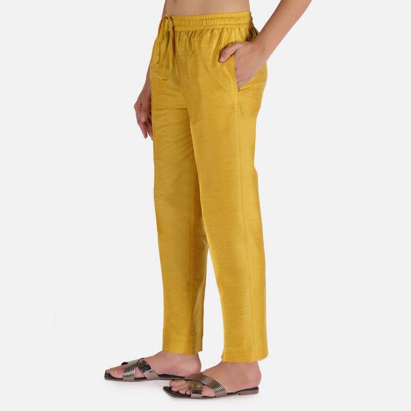 Image of Trouser Pants for Women,Stylish Trousers for Woman for Kurti Relaxed & Regular Straight fit Palazzo,Ethnic Bottom Formal Pants for Women Office wear Casual & Daily Use