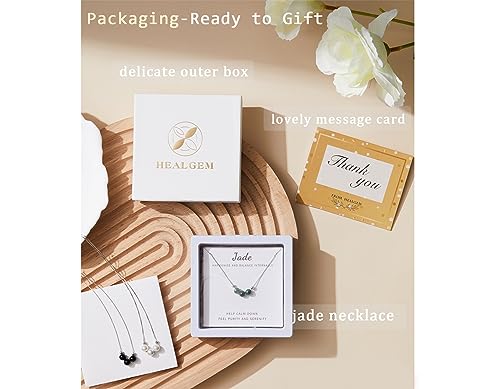 Jade Necklace 925 Sterling Silver Dainty Choker Collar Necklace Healing Spiritual Crystal Jade Necklace For Women Handmade Jade Necklace As Jewelry Gift For Mom #TOP2