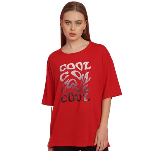 Image of Mack Jonney Printed Round Neck Cotton Regular Fit Oversize Half Sleeves Tshirt for Women(Pack of 3)-MACK631145