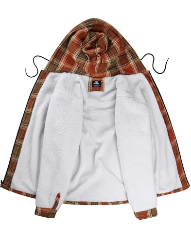 G Gradual Men's Flannel Jacket Fleece Sherpa Lined Hoodies Zip Up Plaid Shirt Warm Winter Jackets for Men with Zipper Pockets2