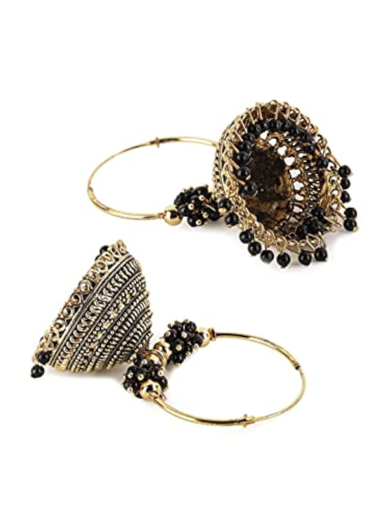 Gold-Plated Circular Jhumkas Earrings