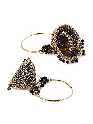 Gold-Plated Circular Jhumkas Earrings