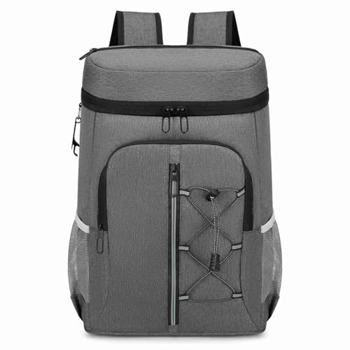 Insulated Cooler Backpack Leak Proof Aluminum Foil Inner Oxford Exterior for Camping Hiking Outdoors (Dark Gray)