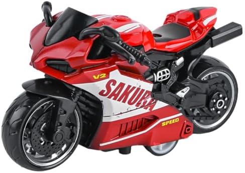 MaSif Moto Miniature Alliage Pull-Back – Jouet Simulation Rouge Et Noir, Cadeau Pour Enfants Dès 3 Ans