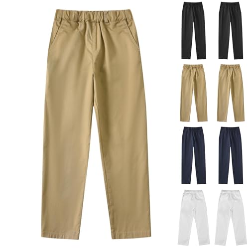 Boys School Uniform Pants Baggy Wide Leg Casual Joggers Elastic Waist Athletic Sweatpants Stretch Pull-on Pants
