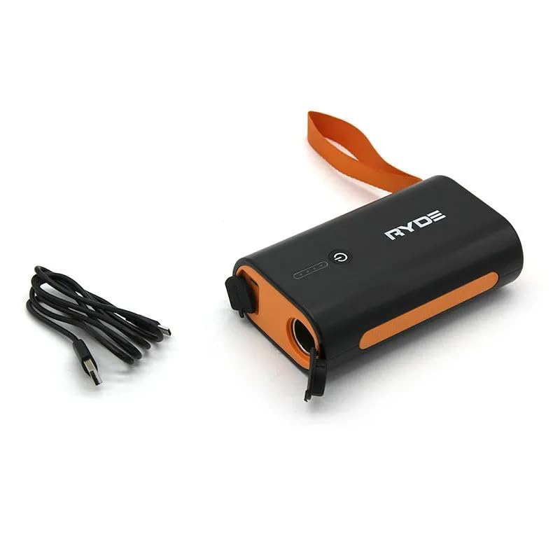 RYDE Batterie Portable 12V pour Pompe Électrique Sup – Batterie Externe 4000 mAh avec Prise Allume-Cigare – Autonomie sans Fil pour Gonfleur, Glacière et Accessoires – Rechargeable Via USB – Noir