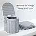 Walkervo Portable Camping Toilet Water-Proof Foldable with Removable Flip Cover And Toilet Roll Holder Travel Potty Max Load 150kg Campervan Toilet for Hiking Car Traffic Jams Festivals Fishing,Black