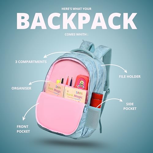 Image of BEAUTY GIRLS BY HOTSHOT|MAGICPACK 1616|SCHOOL BAG WITH JOYPOUCH|LARGE SIZE|TUTION BAG|COLLEGE BACKPACK|WATER RESISTANT BAG|40 LITERS SCHOOL BAG |FOR GIRLS & WOMEN